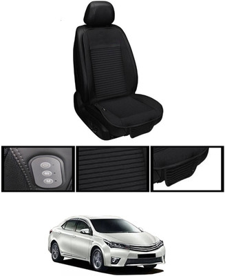 MSNP Leather Seating Pad For  Toyota Altis(Front seats, Black Seat Black)