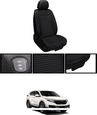 RKPSP Leather Seating Pad For  Honda Universal For Car(Front, Back Black)
