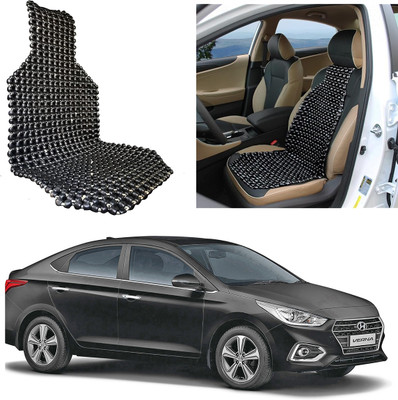 Oshotto Wooden Bead Seating Pad For  Hyundai Verna(Front Seats Black)