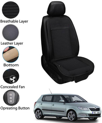 AYW Leather Seating Pad For  Skoda Fabia(Front Seat Black)