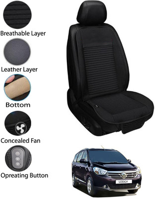 MATIES Leather Seating Pad For  Renault Lodgy(Front Seat Black)