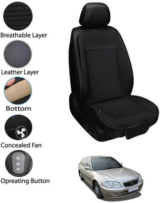 AYW Leather Seating Pad For  Honda City(Front Seat Black)