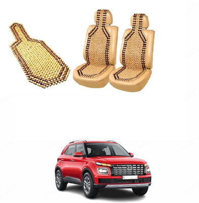 ROSHNEER ENTERPRISES Wooden Bead Seating Pad For  HYUNDAI Venue E Petrol(VENUE 2022 OWNWARDS Beige)