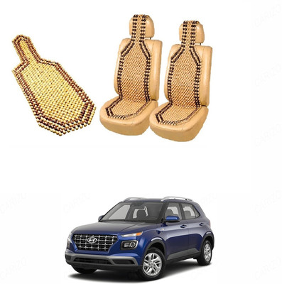 ROSHNEER ENTERPRISES Wooden Bead Seating Pad For  HYUNDAI Venue S Petrol(VENUE 2019-2022 Beige)
