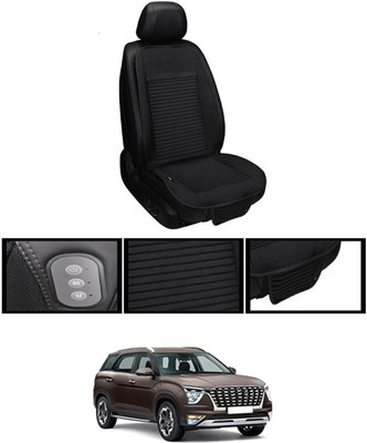 MSNP Leather Seating Pad For  HYUNDAI Universal For Car(Front seats, Black Seat Black)