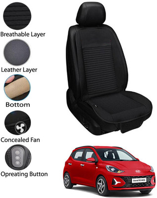 MATIES Leather Seating Pad For  HYUNDAI Universal For Car(Front Seat Black)