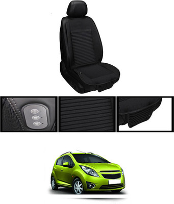 RKPSP Leather Seating Pad For  Chevrolet Beat(Front, Back Black)