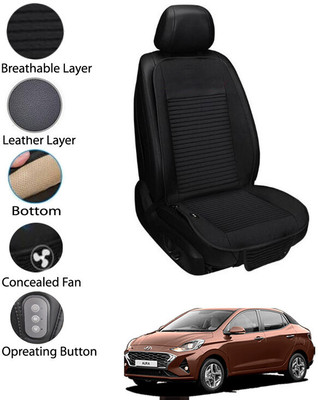AYW Leather Seating Pad For  HYUNDAI Universal For Car(Front Seat Black)