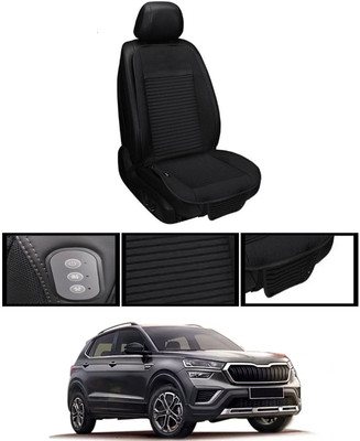MSNP Leather Seating Pad For  Skoda Universal For Car(Front seats, Black Seat Black)