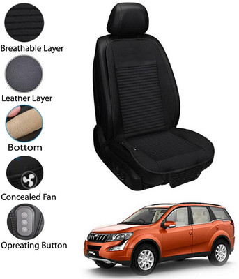 AYW Leather Seating Pad For  MAHINDRA Universal For Car(Front Seat Black)
