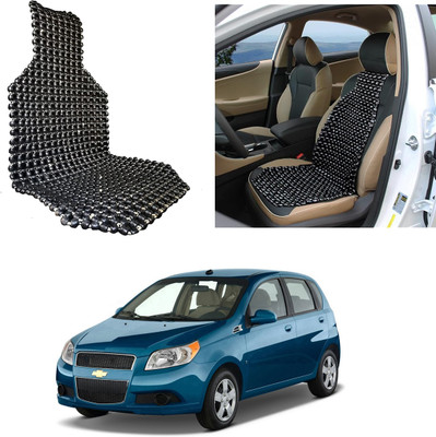 Oshotto Wooden Bead Seating Pad For  Chevrolet Aveo(Front Seats Black)