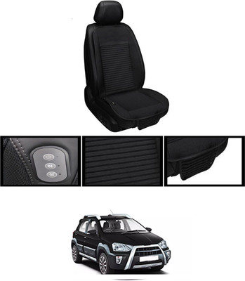 RKPSP Leather Seating Pad For  Toyota Etios Cross(Front, Back Black)
