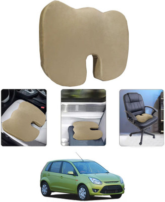 MATIES Leather Seating Pad For  Ford Figo(All Vehicle, Wheel Chair, Office, Travel, Home, Study Table Black Beige)