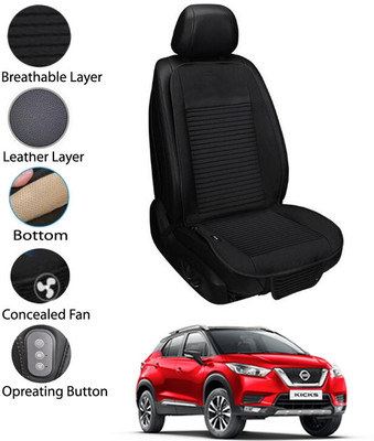 AYW Leather Seating Pad For  Nissan Universal For Car(Front Seat Black)