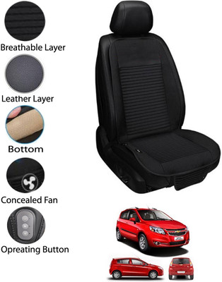 MATIES Leather Seating Pad For  Chevrolet Sail UVA(Front Seat Black)