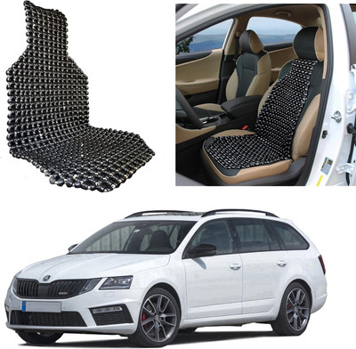 Oshotto Wooden Bead Seating Pad For  Skoda Octavia(Front Seats Black)
