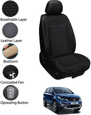 MATIES Leather Seating Pad For  Tata Universal For Car(Front Seat Black)