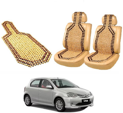 ROSHNEER ENTERPRISES Wooden Bead Seating Pad For  Toyota Etios Liva(LIVA 2011-2016 Beige)