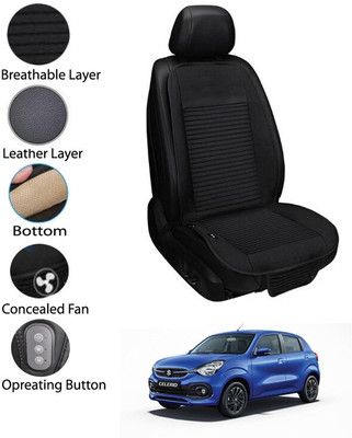 AYW Leather Seating Pad For  Maruti Suzuki Celerio(Front Seat Black)