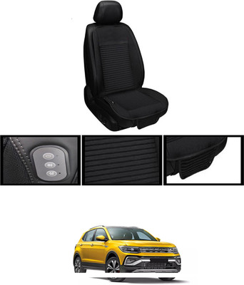 RKPSP Leather Seating Pad For  Volkswagen Universal For Car(Front, Back Black)