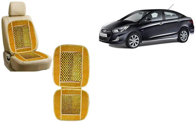 HANSHIKA ENTERPRISES Wooden Bead, Velvet Seating Pad For  Hyundai Verna Fluidic(Car, Home and Office Yellow)