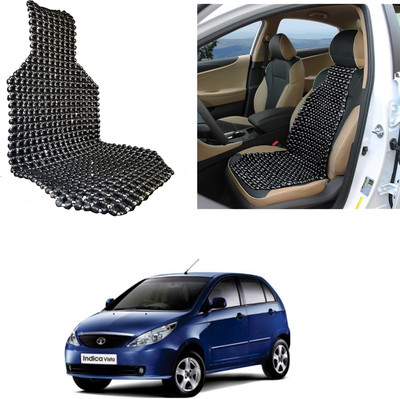 Oshotto Wooden Bead Seating Pad For  Tata Vista(Front Seats Black)