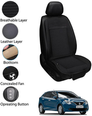 AYW Leather Seating Pad For  Maruti Suzuki Baleno(Front Seat Black)