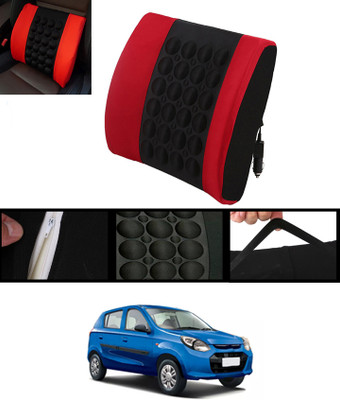 MATIES Nylon Seating Pad For  Maruti Suzuki Alto 800(Dotted Backrest With Massager Red & Black Red, Black)