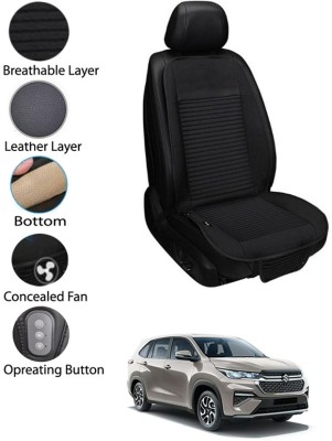 MATIES Leather Seating Pad For  Maruti Universal For Car(Front Seat Black)