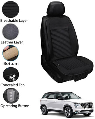 MATIES Leather Seating Pad For  HYUNDAI Universal For Car(Front Seat Black)