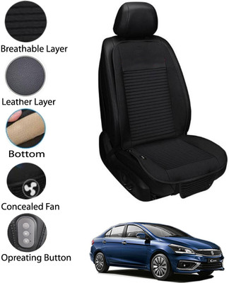 MATIES Leather Seating Pad For  Maruti Suzuki Ciaz(Front Seat Black)
