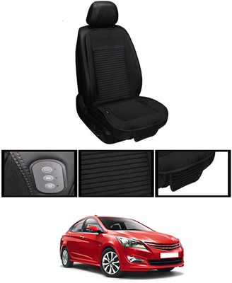 MSNP Leather Seating Pad For  HYUNDAI Verna(Front seats, Black Seat Black)