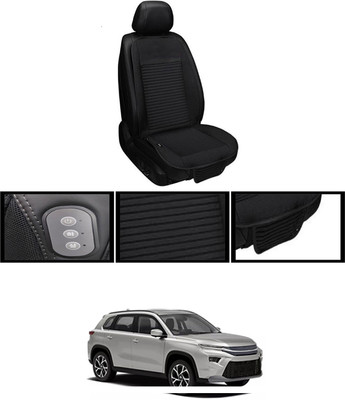 RKPSP Leather Seating Pad For  Toyota Universal For Car(Front, Back Black)