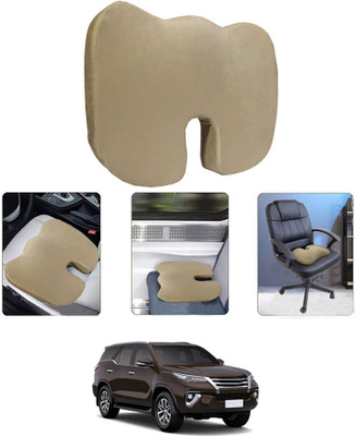 MATIES Leather Seating Pad For  Toyota Fortuner(All Vehicle, Wheel Chair, Office, Travel, Home, Study Table Black Beige)