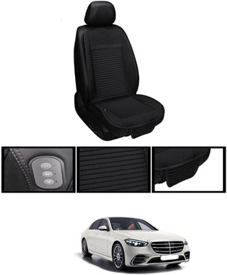 MSNP Leather Seating Pad For  Mercedes Benz Universal For Car(Front seats, Black Seat Black)