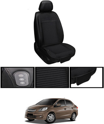 MSNP Leather Seating Pad For  Honda Amaze(Front seats, Black Seat Black)