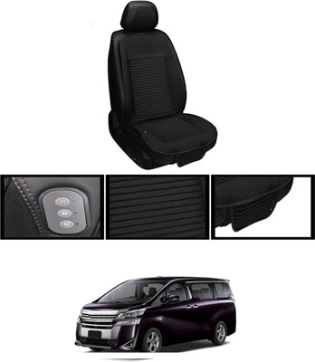 RKPSP Leather Seating Pad For  Toyota Universal For Car(Front, Back Black)