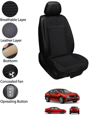 AYW Leather Seating Pad For  Honda Civic(Front Seat Black)