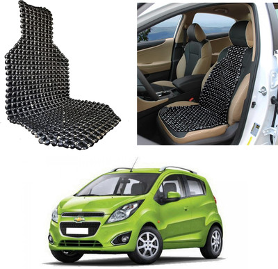 Oshotto Wooden Bead Seating Pad For  Chevrolet Beat(Front Seats Black)
