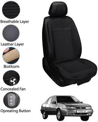 AYW Leather Seating Pad For  Daewoo Cielo(Front Seat Black)