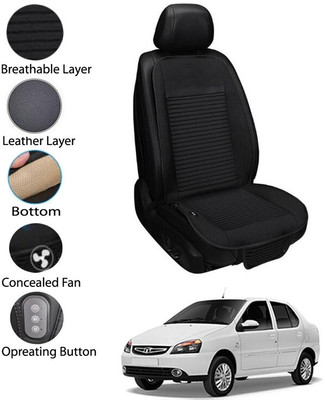 AYW Leather Seating Pad For  Tata Indigo(Front Seat Black)