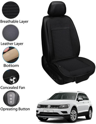 AYW Leather Seating Pad For  Volkswagen Universal For Car(Front Seat Black)