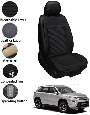 AYW Leather Seating Pad For  Toyota Universal For Car(Front Seat Black)