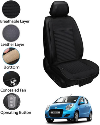 MATIES Leather Seating Pad For  Maruti Suzuki Universal For Car(Front Seat Black)