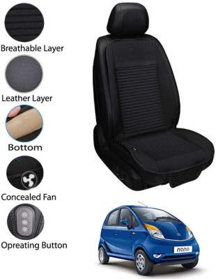 MATIES Leather Seating Pad For  Tata Nano(Front Seat Black)