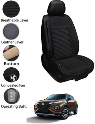 MATIES Leather Seating Pad For  Maruti Universal For Car(Front Seat Black)