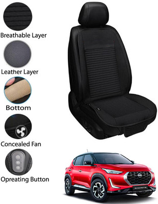 AYW Leather Seating Pad For  Nissan Universal For Car(Front Seat Black)