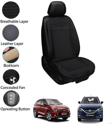 AYW Leather Seating Pad For  Toyota Universal For Car(Front Seat Black)