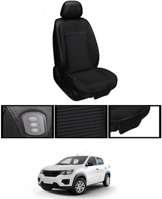 MSNP Leather Seating Pad For  Renault Kwid(Front seats, Black Seat Black)