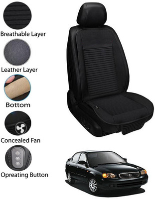 AYW Leather Seating Pad For  Maruti Suzuki Baleno(Front Seat Black)